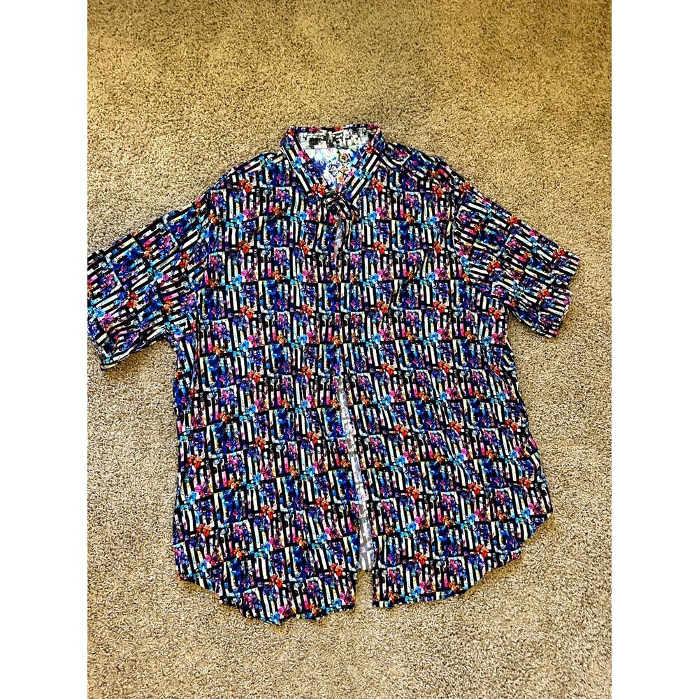 Robert Graham Men’s XL Classic Fit Multicolor Geometric Cotton Button-Up Shirt